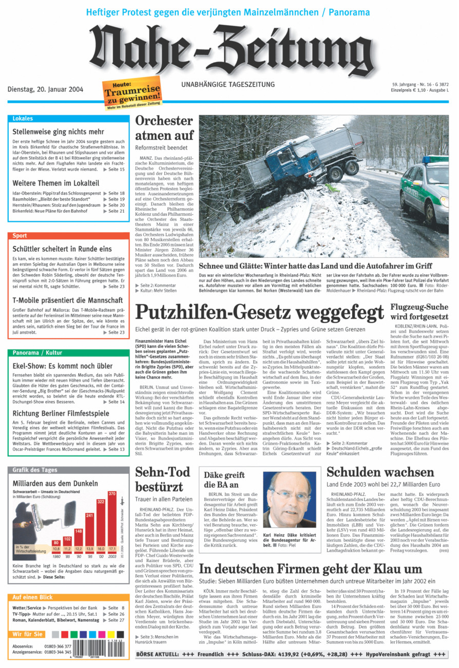 Nahe-Zeitung vom Dienstag, 20.01.2004