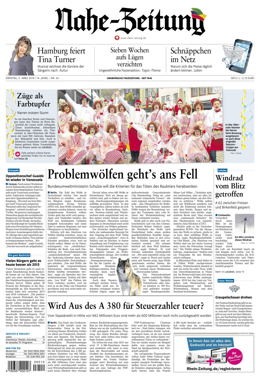 Nahe-Zeitung vom Dienstag, 05.03.2019