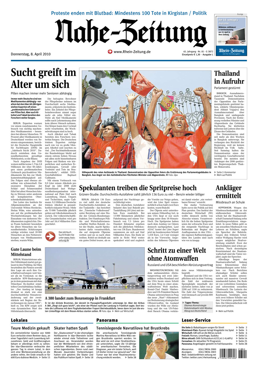 Nahe-Zeitung vom Donnerstag, 08.04.2010