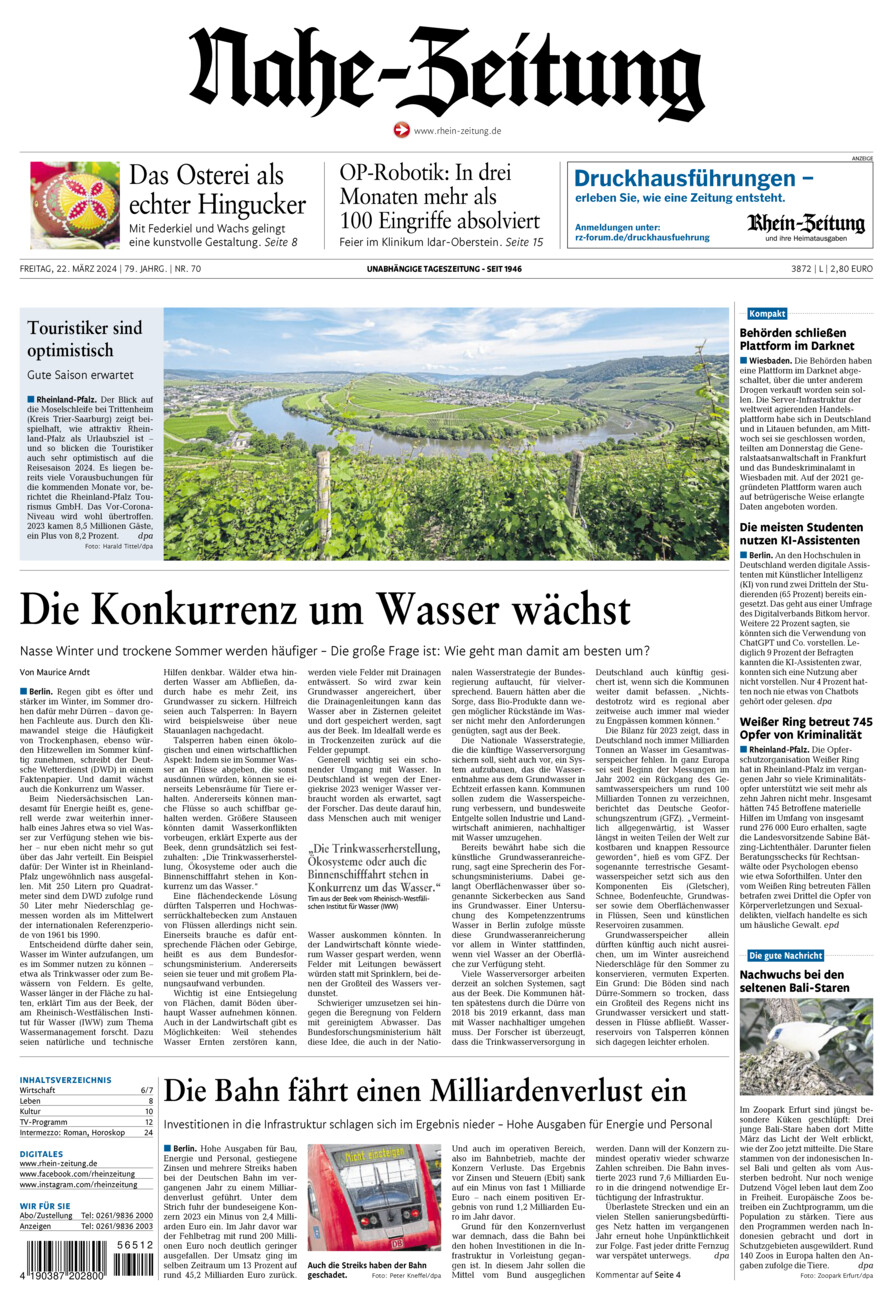 Nahe-Zeitung vom Freitag, 22.03.2024