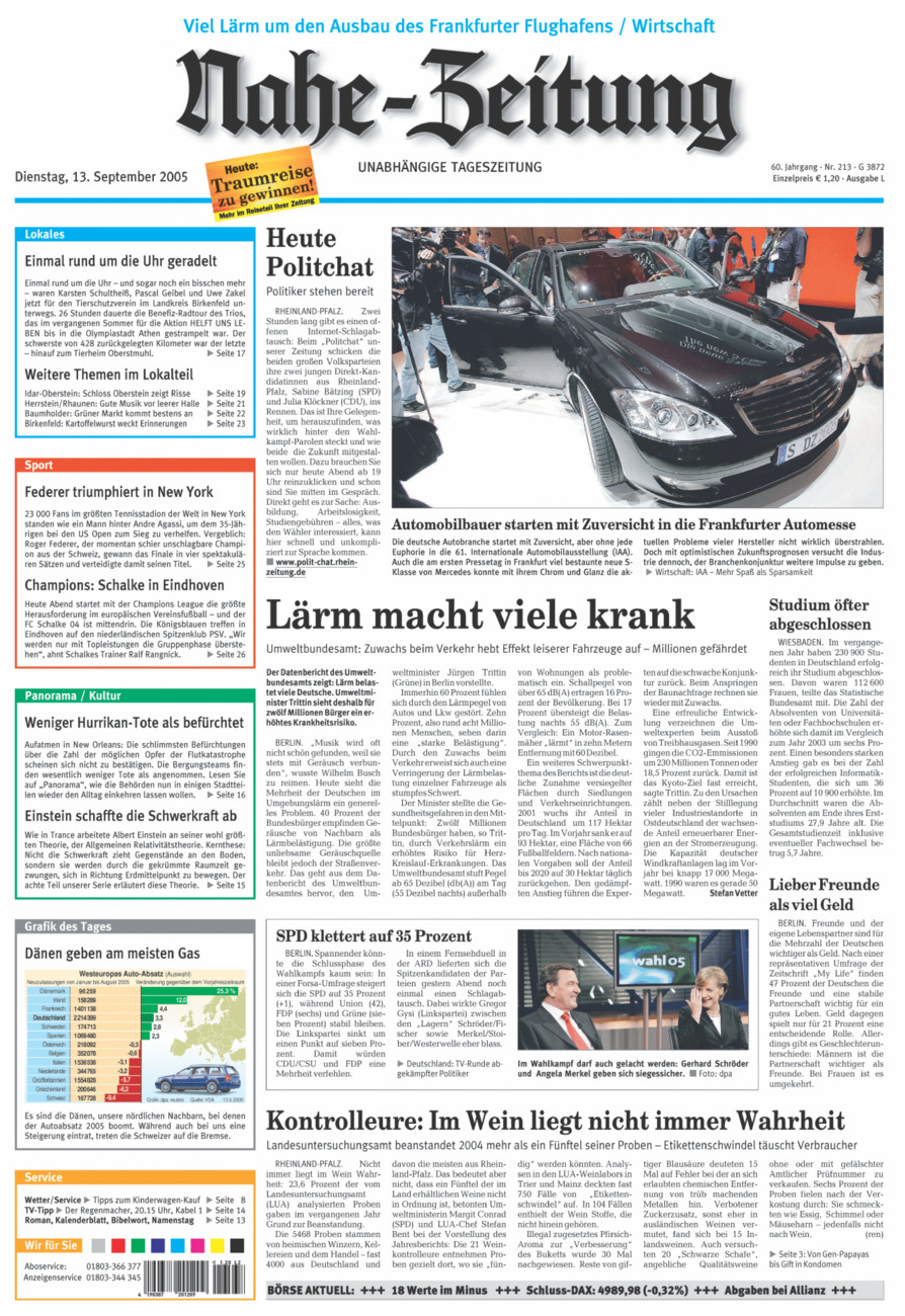 Nahe-Zeitung vom Dienstag, 13.09.2005