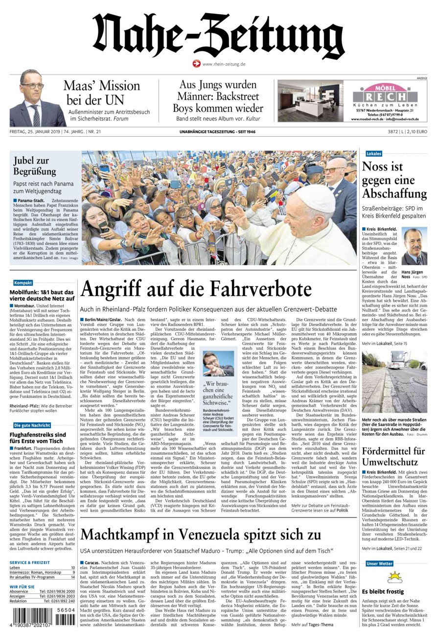 Nahe-Zeitung vom Freitag, 25.01.2019