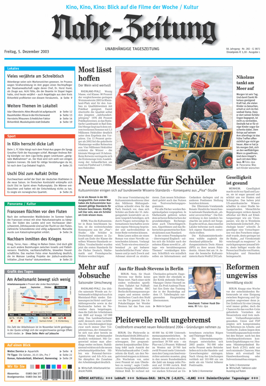 Nahe-Zeitung vom Freitag, 05.12.2003