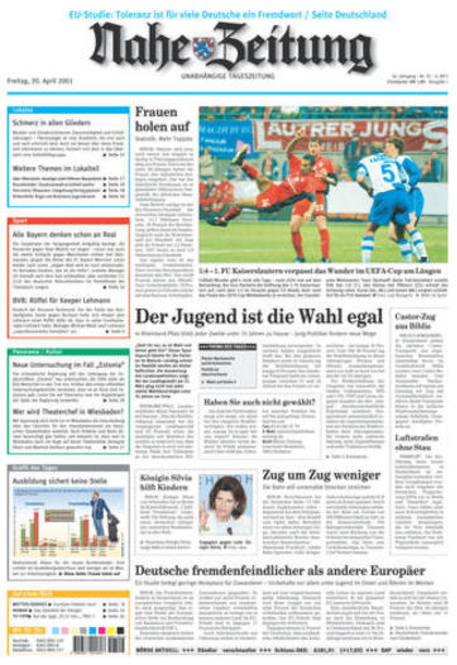 Nahe-Zeitung vom Freitag, 20.04.2001