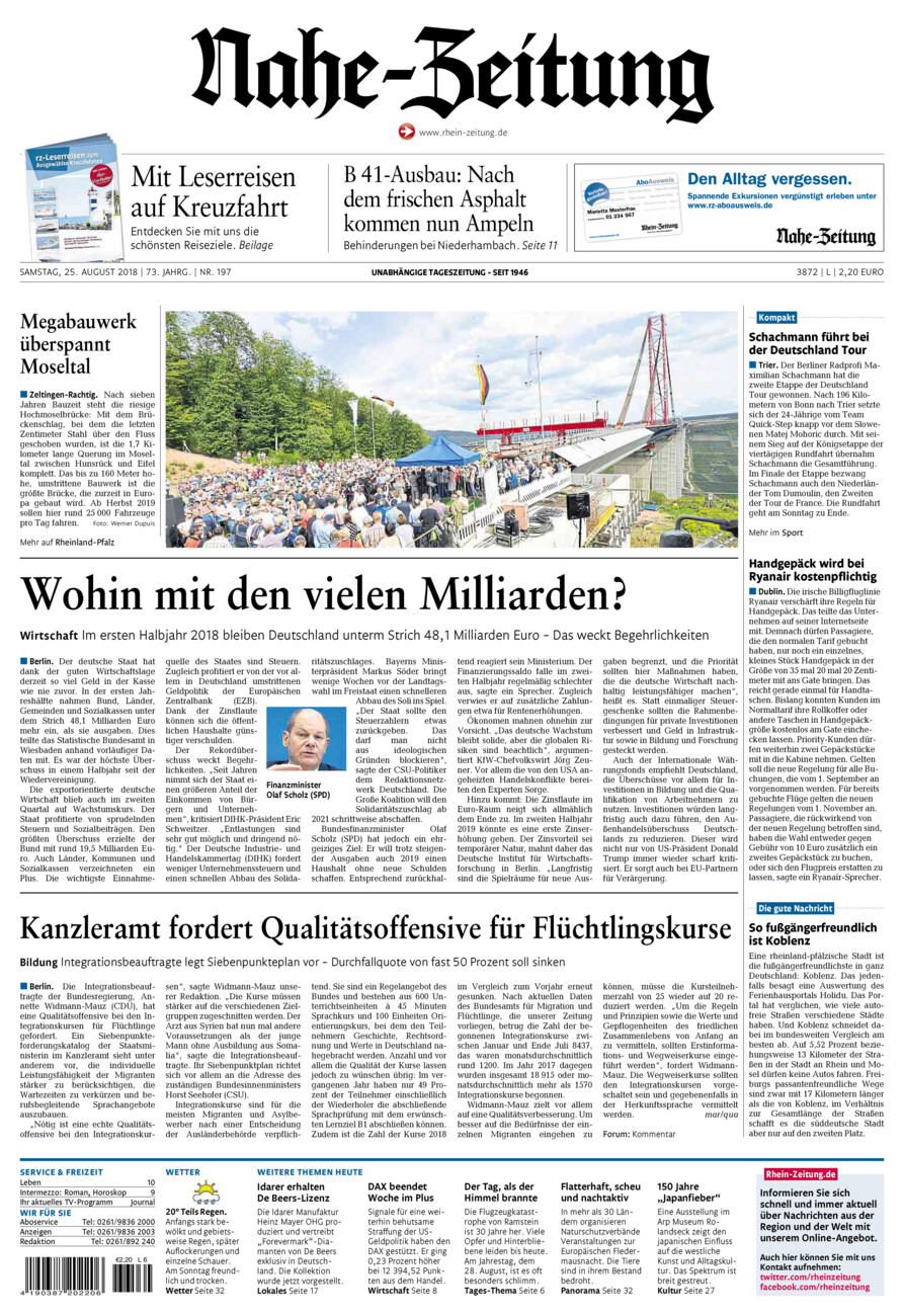 Nahe-Zeitung vom Samstag, 25.08.2018