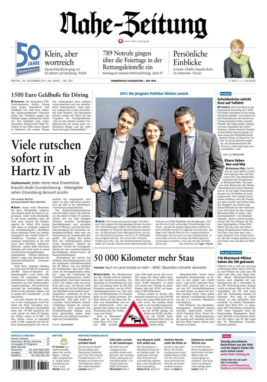 Nahe-Zeitung vom Freitag, 30.12.2011