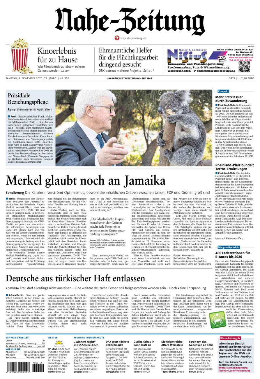 Nahe-Zeitung vom Samstag, 04.11.2017