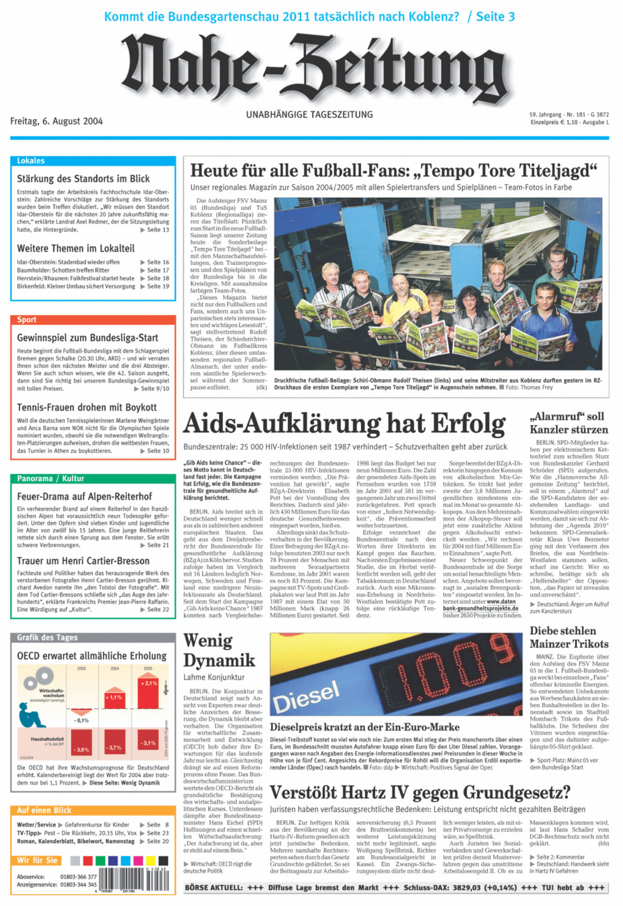 Nahe-Zeitung vom Freitag, 06.08.2004