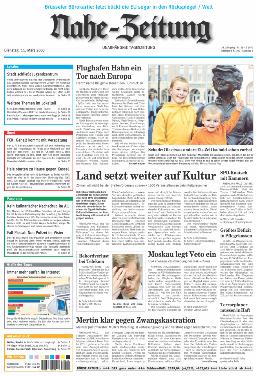Nahe-Zeitung vom Dienstag, 11.03.2003