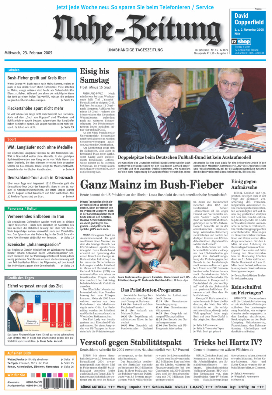 Nahe-Zeitung vom Mittwoch, 23.02.2005