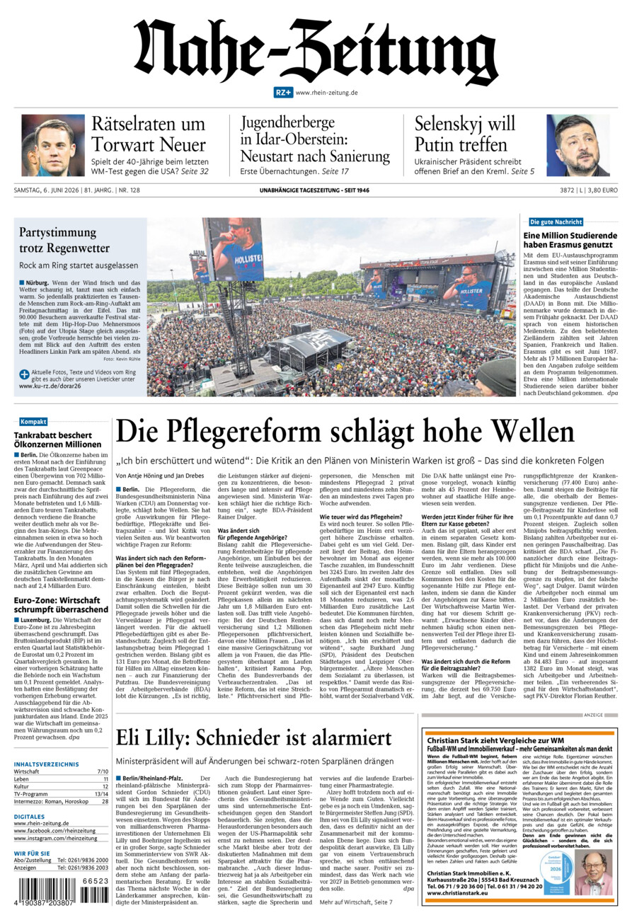 Nahe-Zeitung vom Samstag, 06.06.2026