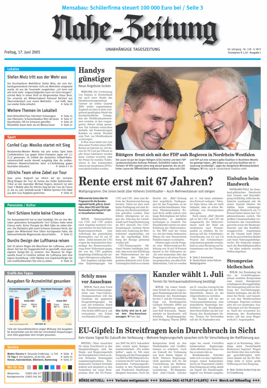 Nahe-Zeitung vom Freitag, 17.06.2005