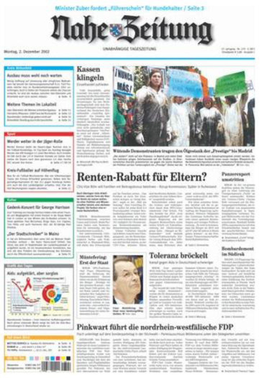 Nahe-Zeitung vom Montag, 02.12.2002