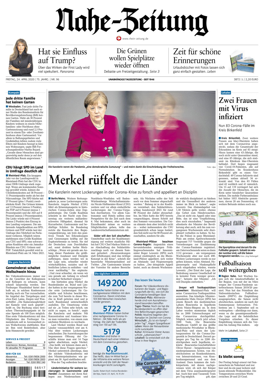 Nahe-Zeitung vom Freitag, 24.04.2020