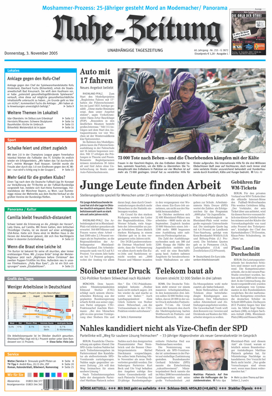 Nahe-Zeitung vom Donnerstag, 03.11.2005