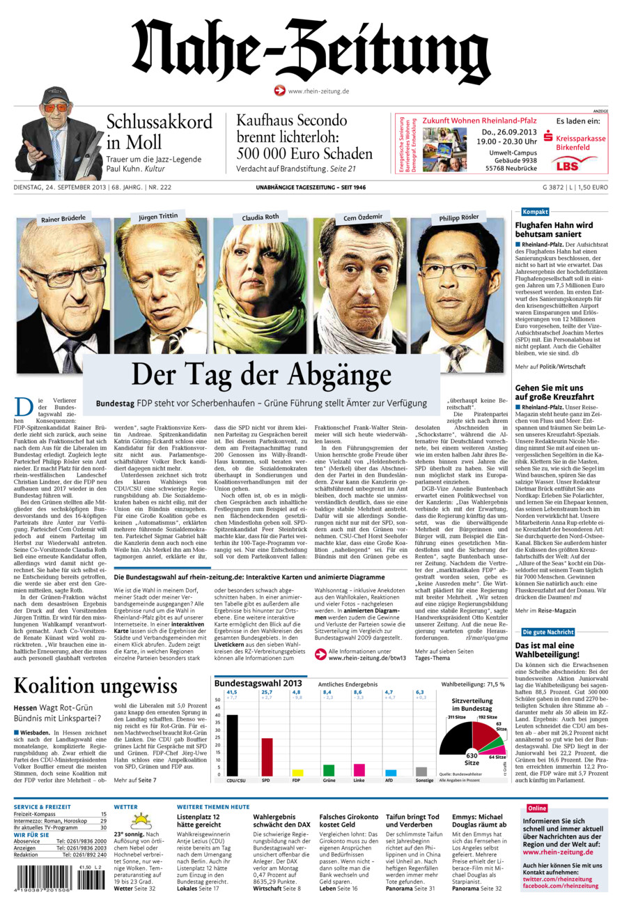 Nahe-Zeitung vom Dienstag, 24.09.2013