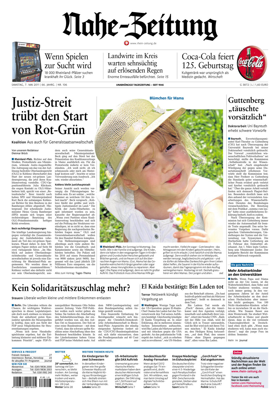 Nahe-Zeitung vom Samstag, 07.05.2011