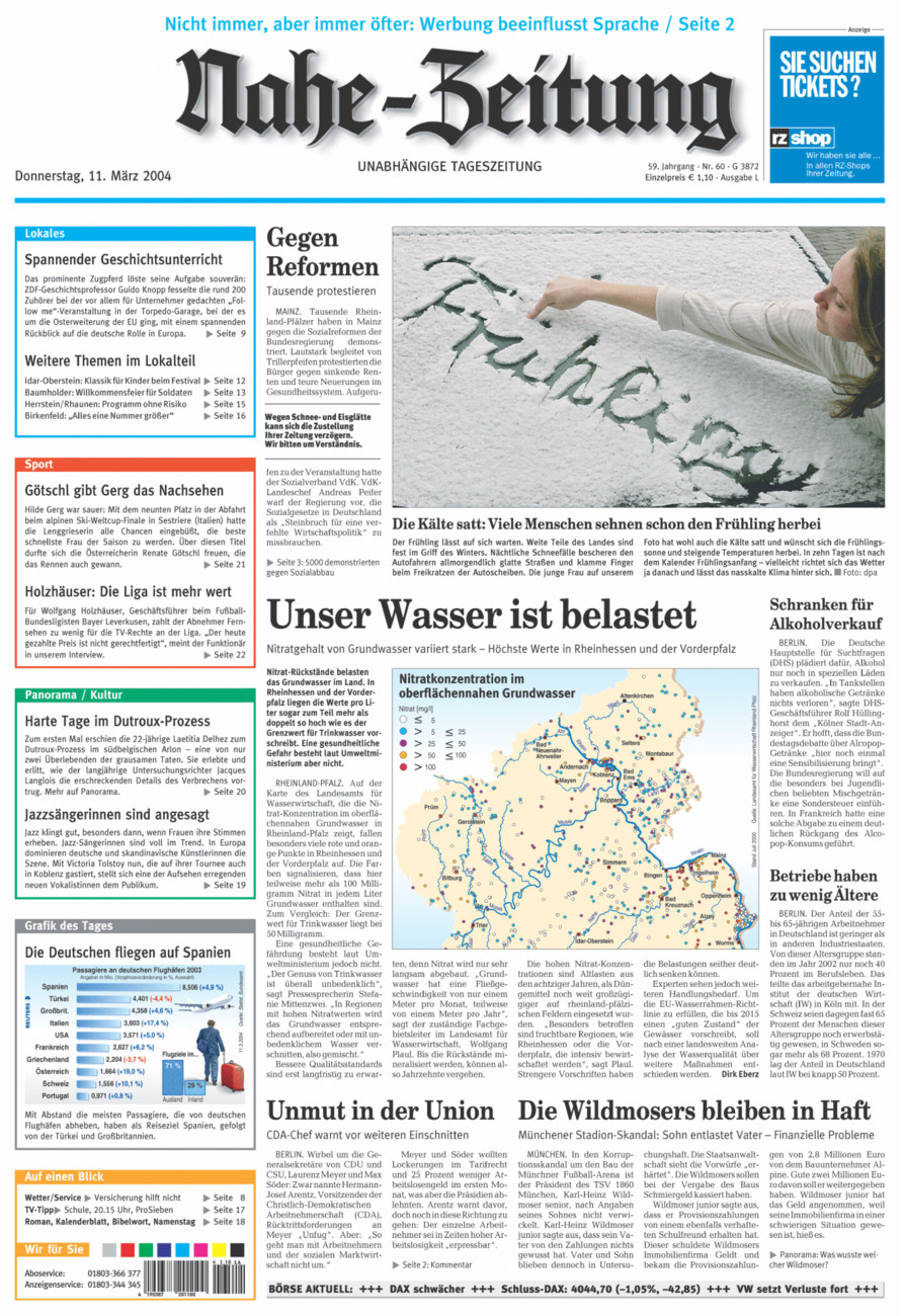 Nahe-Zeitung vom Donnerstag, 11.03.2004