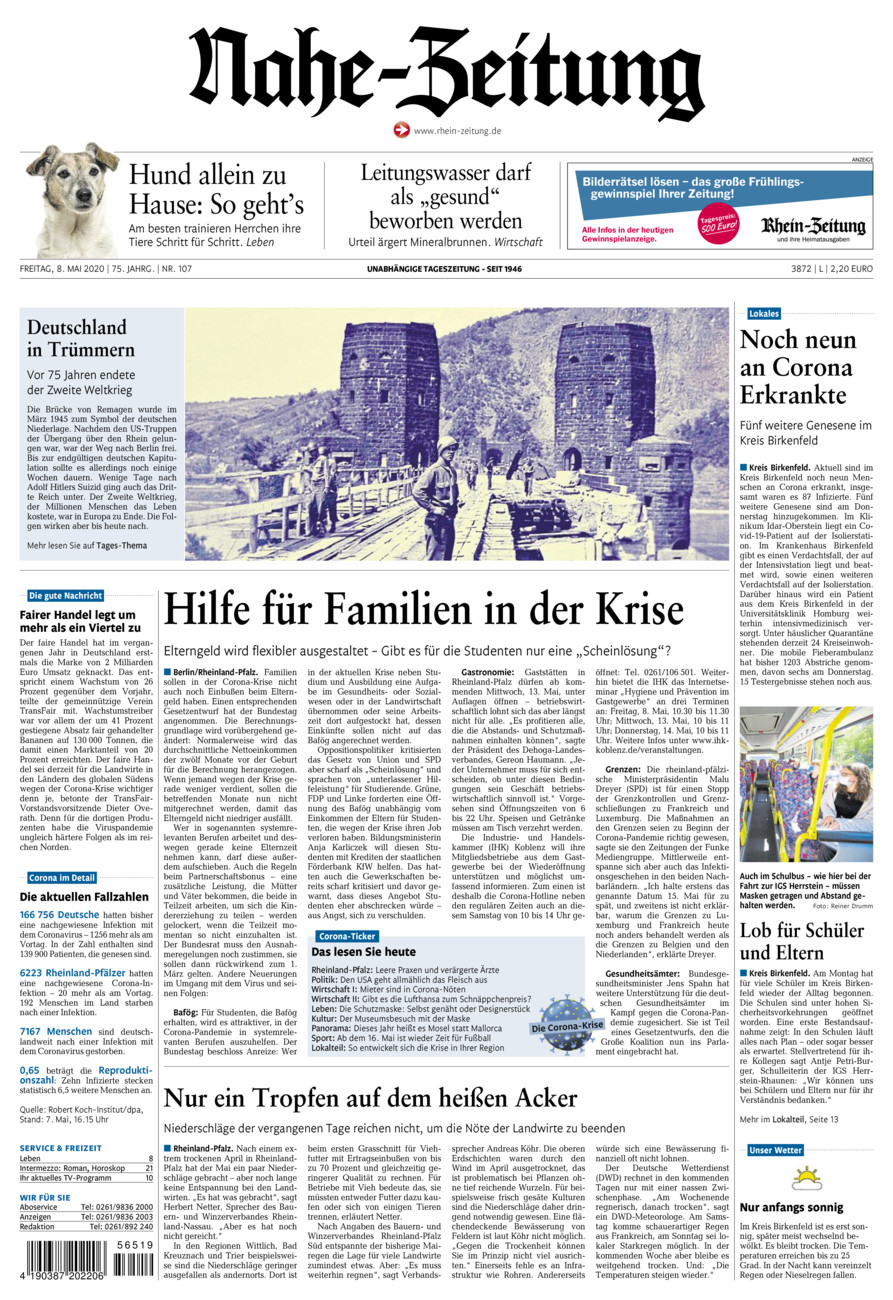 Nahe-Zeitung vom Freitag, 08.05.2020