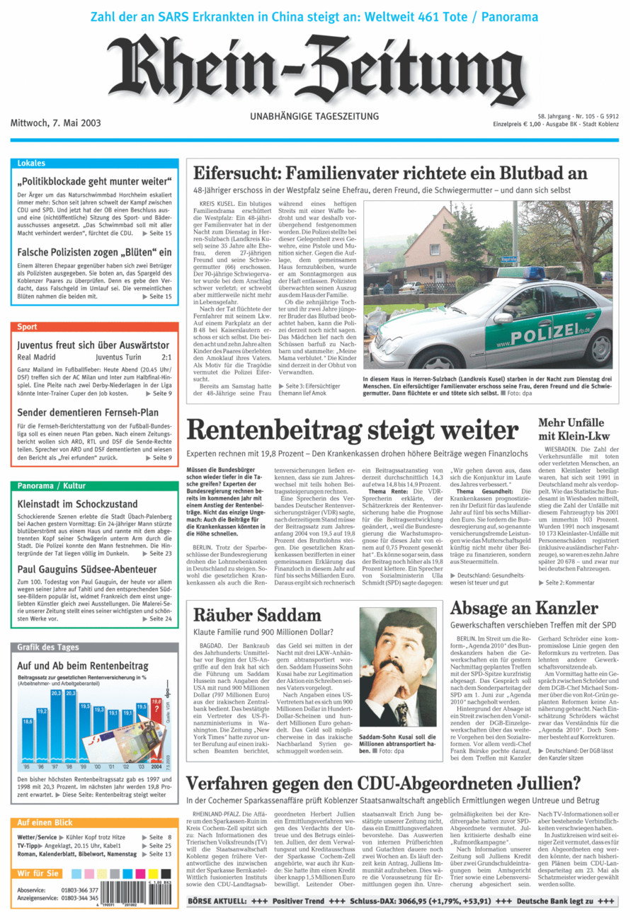 Rhein-Zeitung Koblenz & Region vom Mittwoch, 07.05.2003