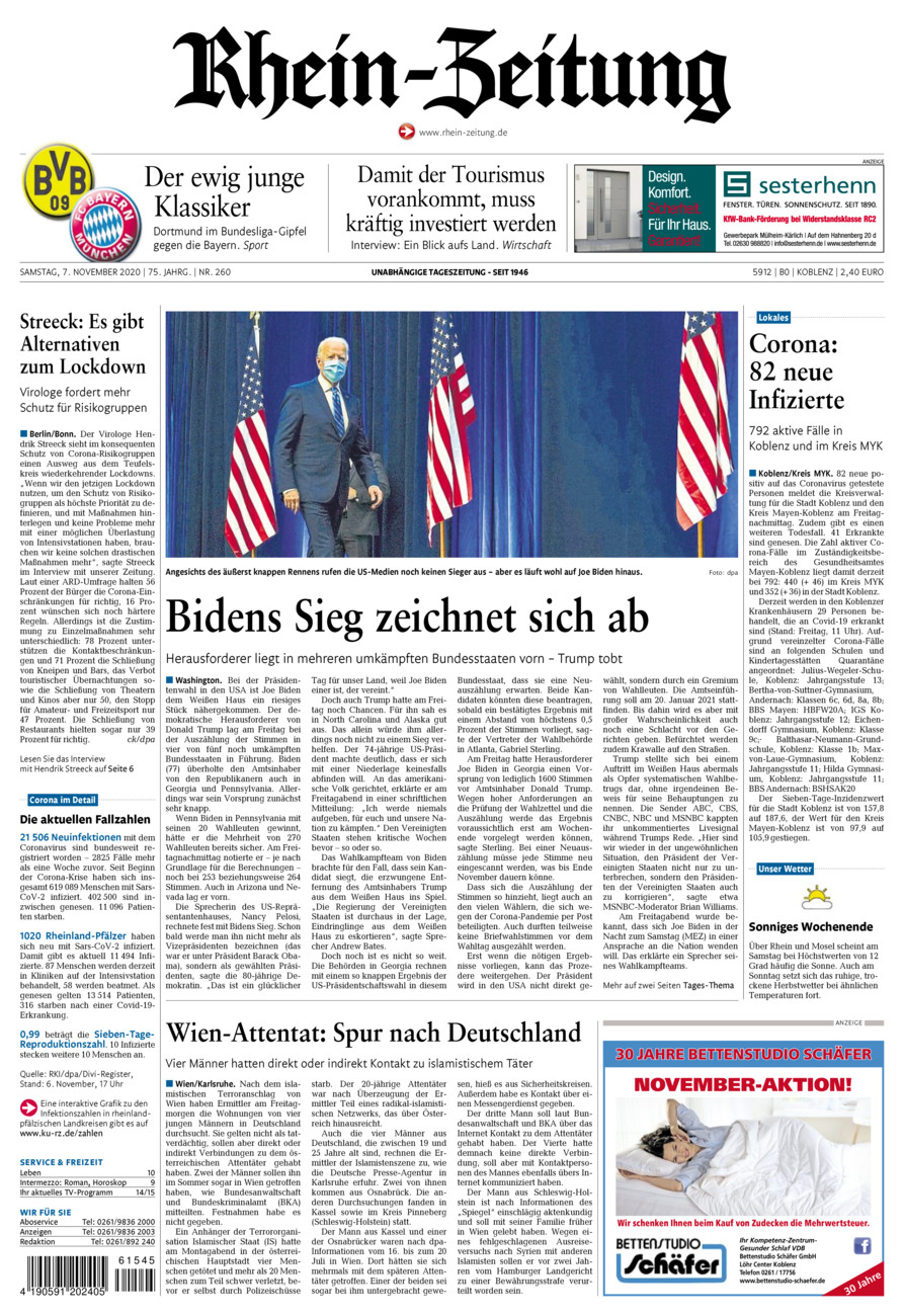 Rhein-Zeitung Koblenz & Region vom Samstag, 07.11.2020