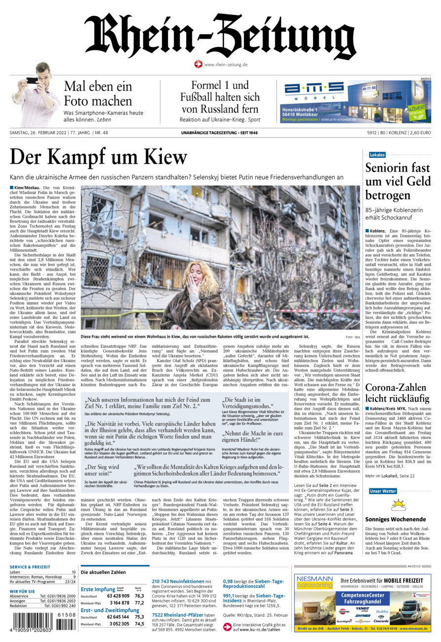 Rhein-Zeitung Koblenz & Region vom Samstag, 26.02.2022