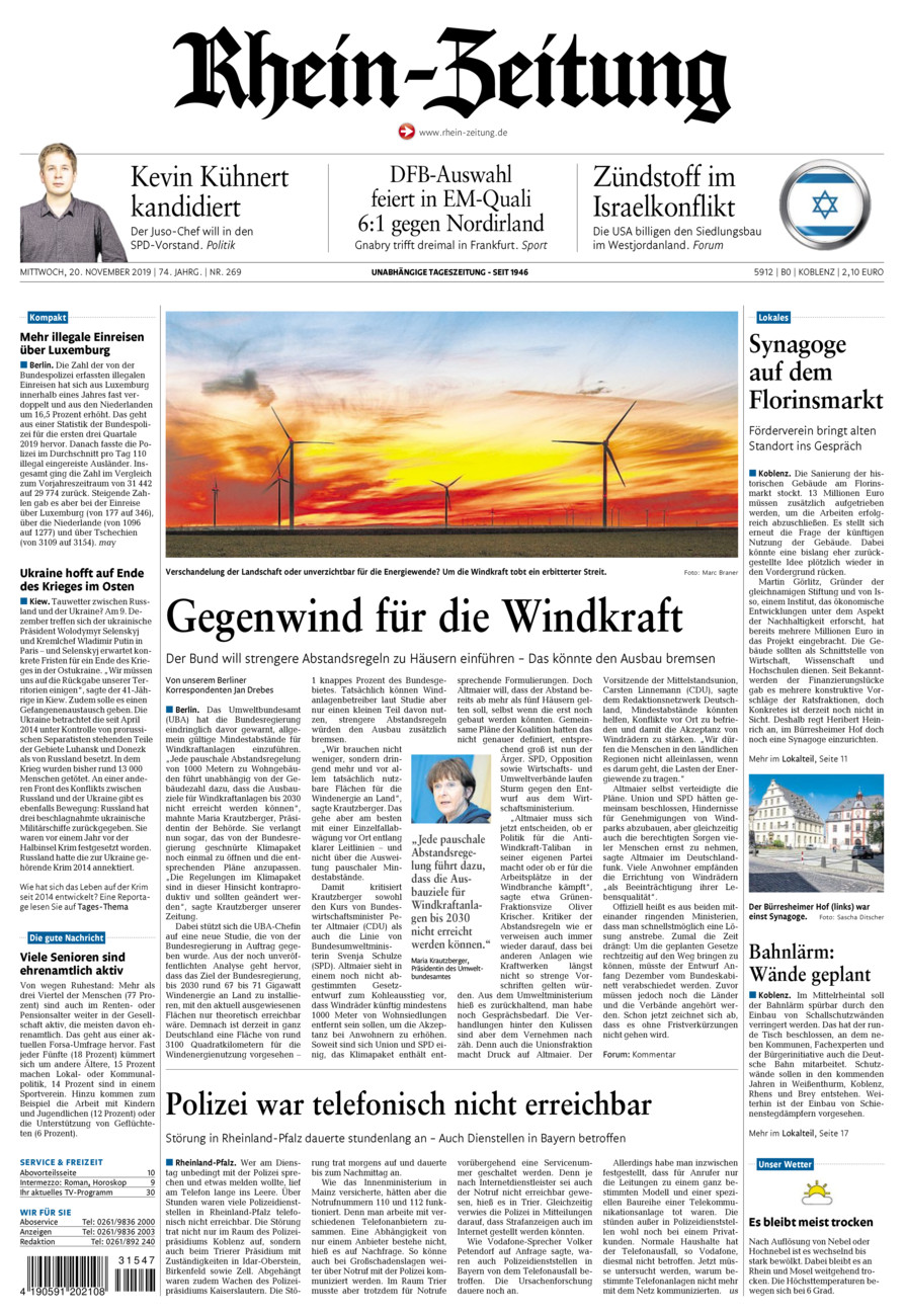 Rhein-Zeitung Koblenz & Region vom Mittwoch, 20.11.2019