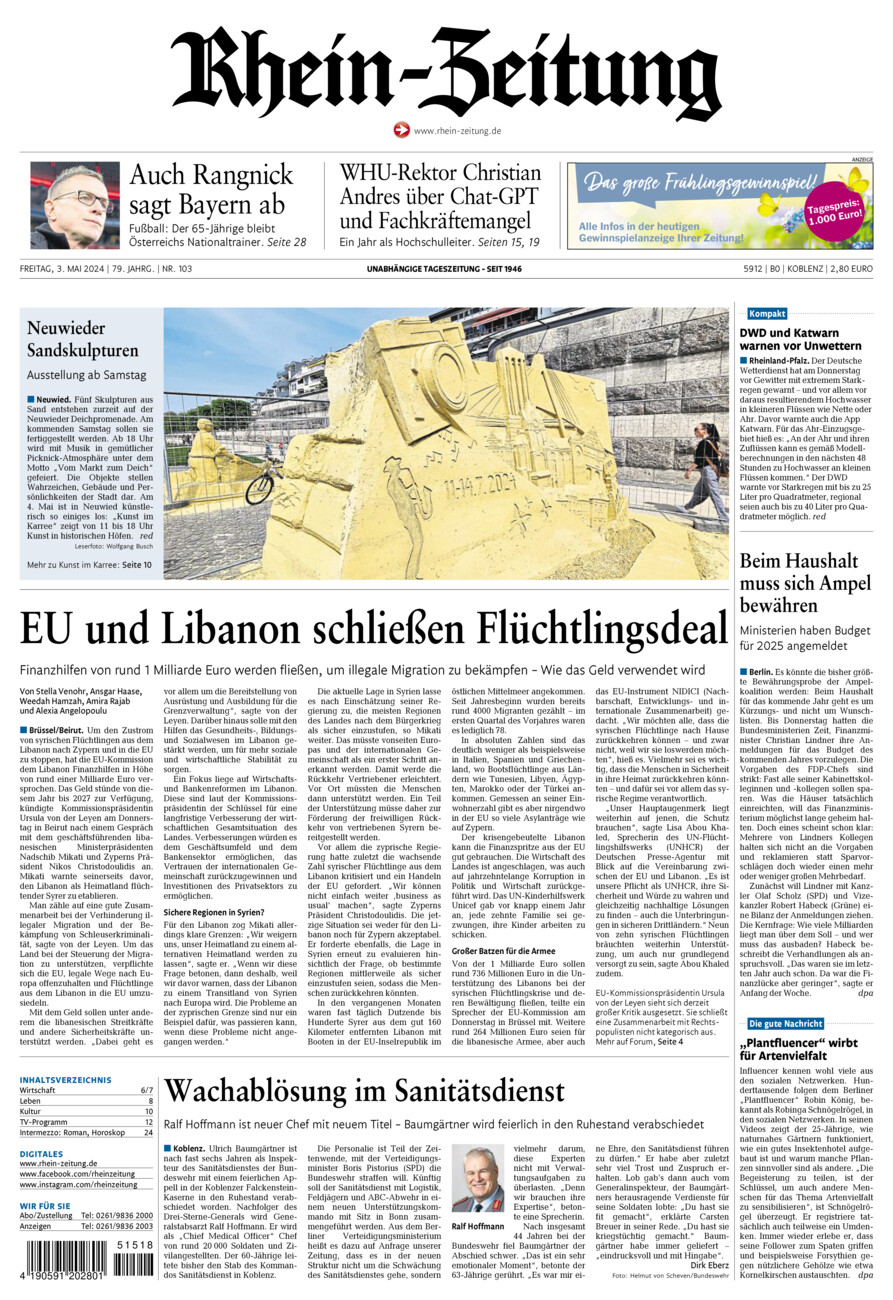 Rhein-Zeitung Koblenz & Region vom Freitag, 03.05.2024
