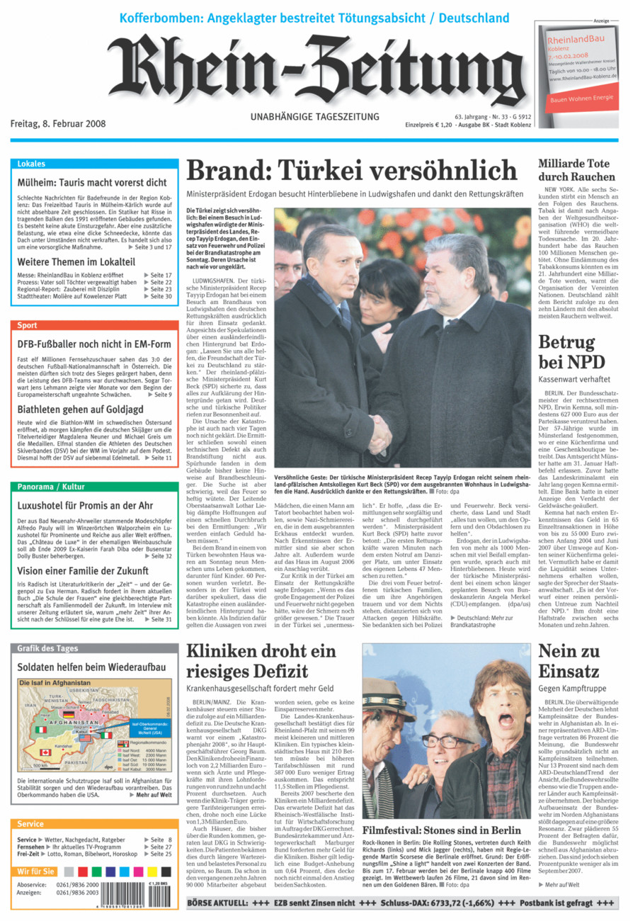 Rhein-Zeitung Koblenz & Region vom Freitag, 08.02.2008