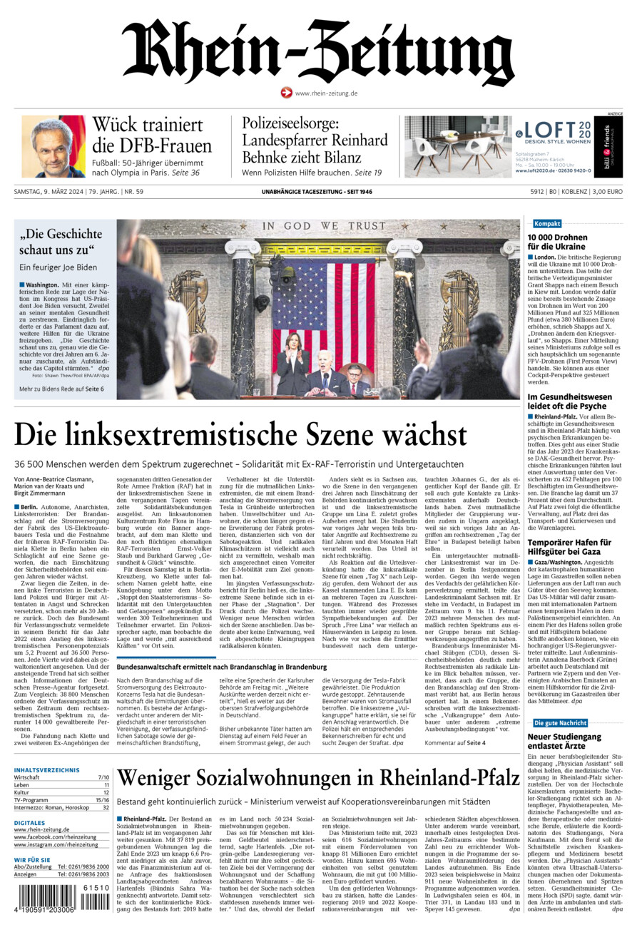 Rhein-Zeitung Koblenz & Region vom Samstag, 09.03.2024