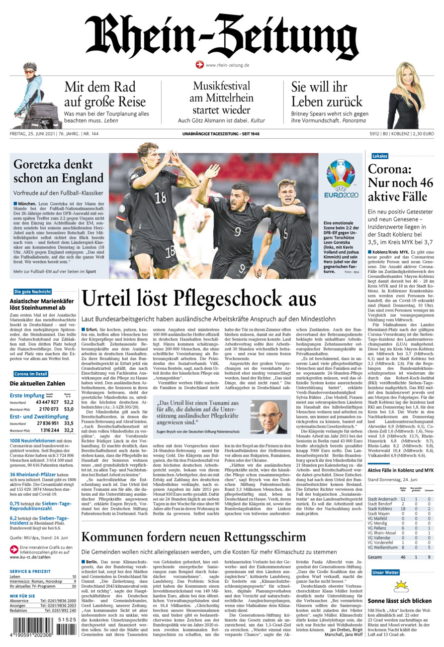 Rhein-Zeitung Koblenz & Region vom Freitag, 25.06.2021