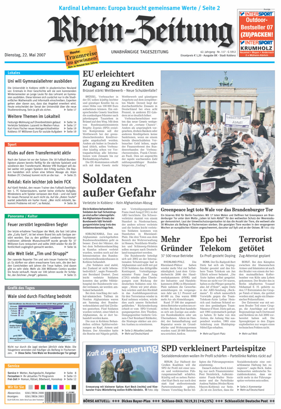 Rhein-Zeitung Koblenz & Region vom Dienstag, 22.05.2007