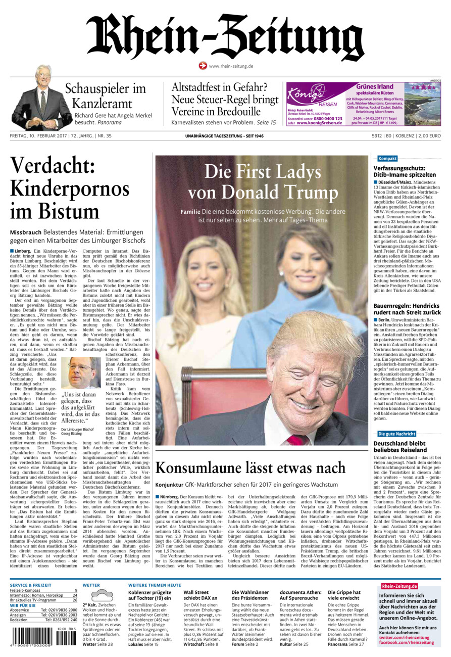 Rhein-Zeitung Koblenz & Region vom Freitag, 10.02.2017