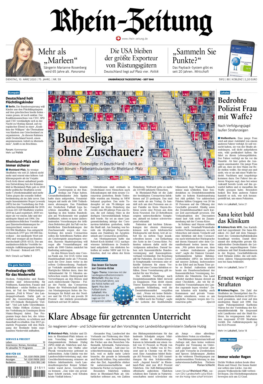 Rhein-Zeitung Koblenz & Region vom Dienstag, 10.03.2020