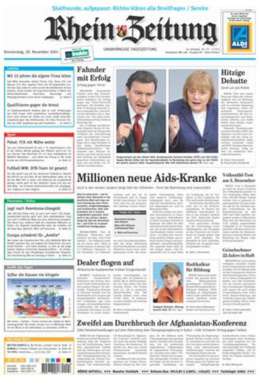 Rhein-Zeitung Koblenz & Region vom Donnerstag, 29.11.2001