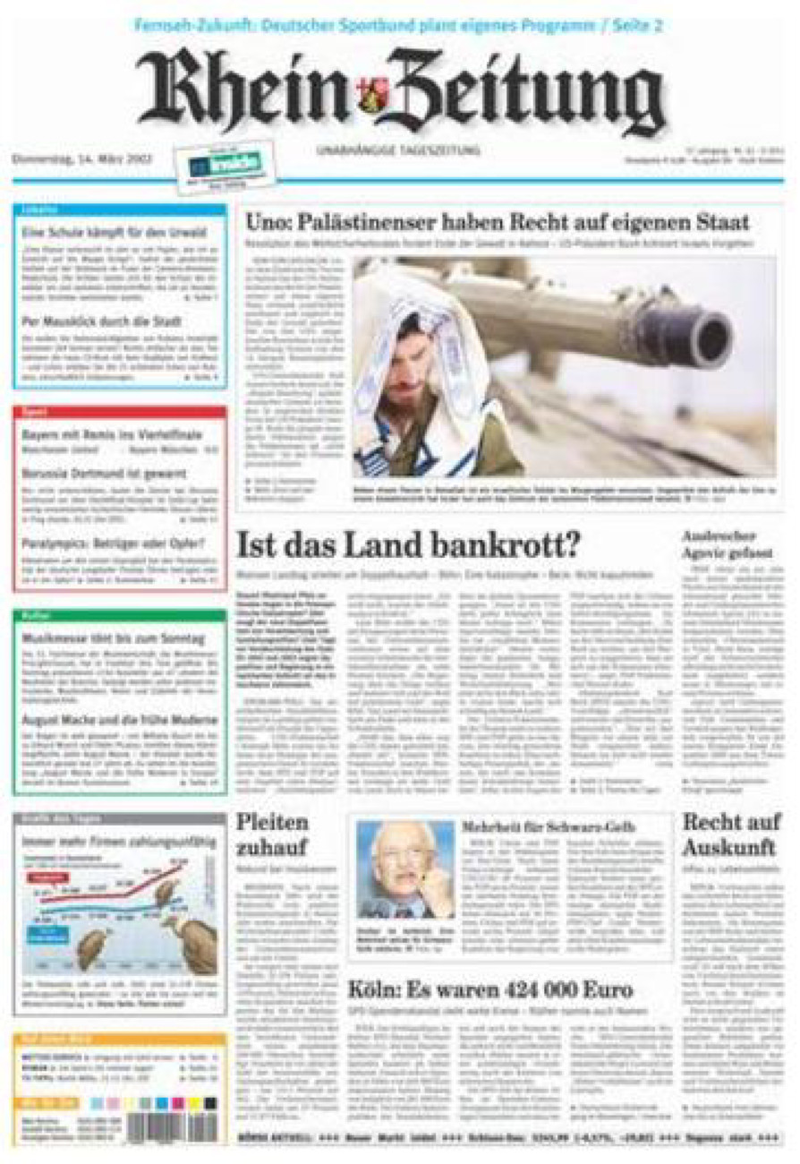 Rhein-Zeitung Koblenz & Region vom Donnerstag, 14.03.2002