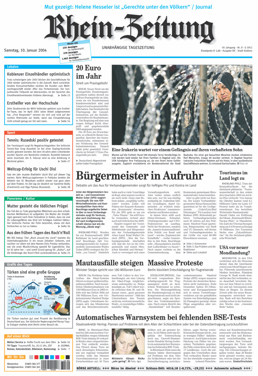 Rhein-Zeitung Koblenz & Region vom Samstag, 10.01.2004