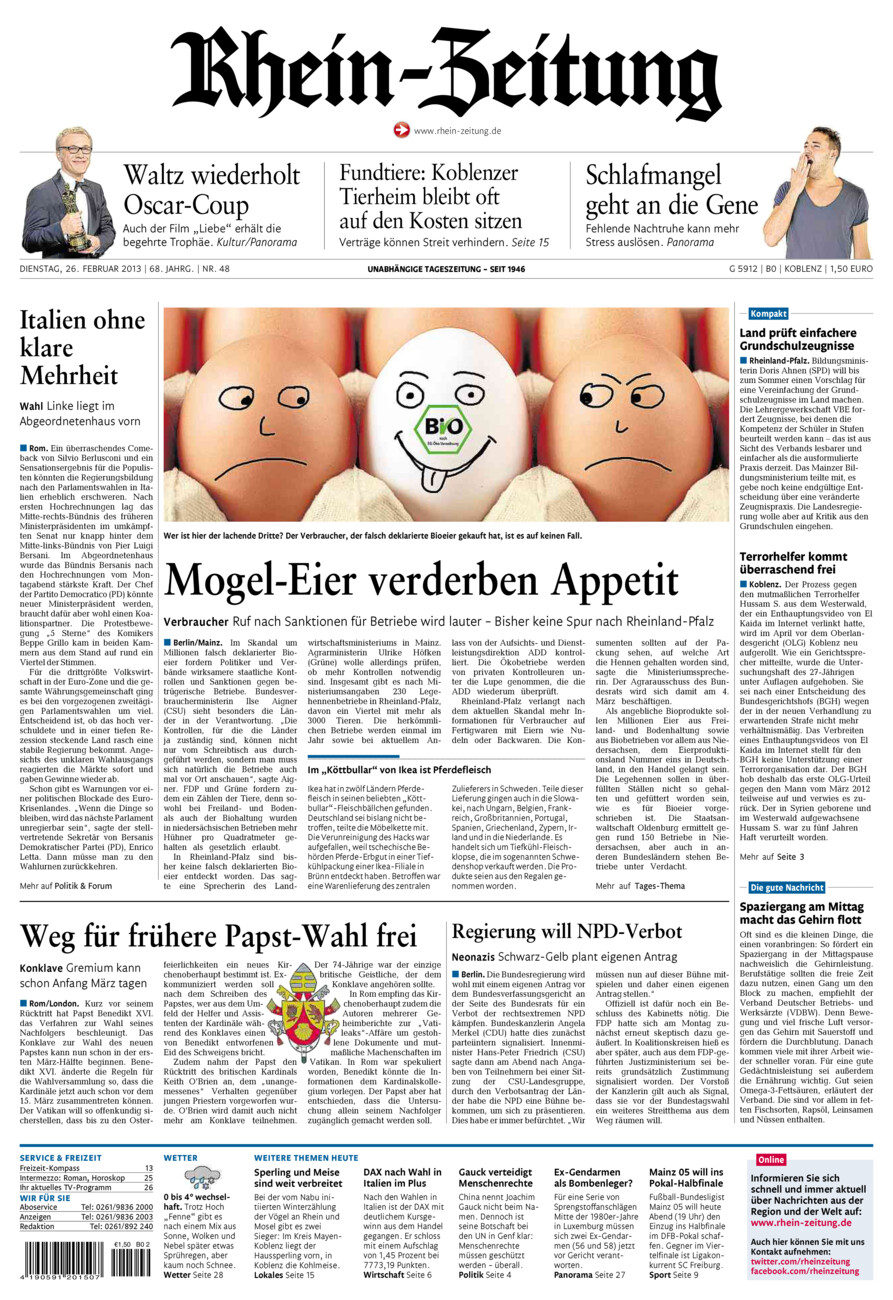 Rhein-Zeitung Koblenz & Region vom Dienstag, 26.02.2013