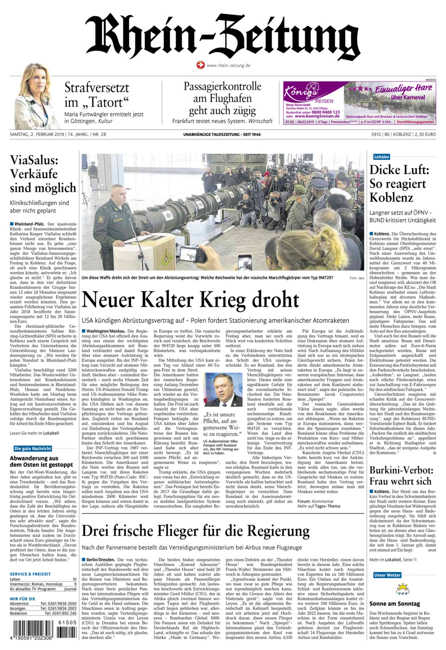 Rhein-Zeitung Koblenz & Region vom Samstag, 02.02.2019
