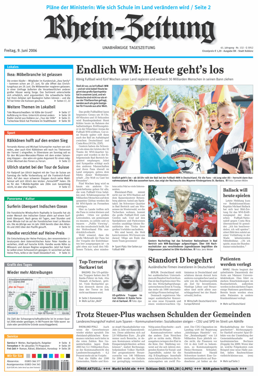 Rhein-Zeitung Koblenz & Region vom Freitag, 09.06.2006