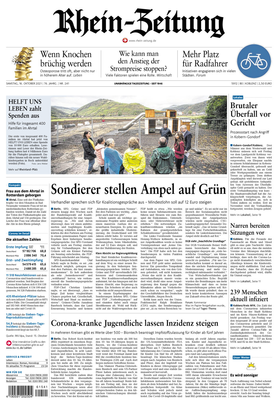Rhein-Zeitung Koblenz & Region vom Samstag, 16.10.2021