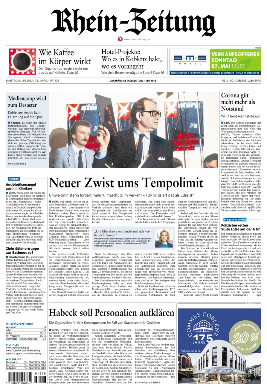 Rhein-Zeitung Koblenz & Region vom Samstag, 06.05.2023