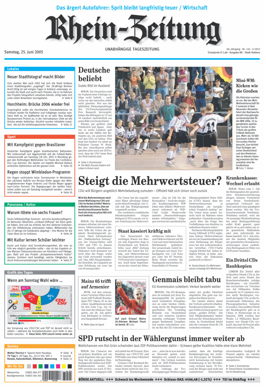 Rhein-Zeitung Koblenz & Region vom Samstag, 25.06.2005