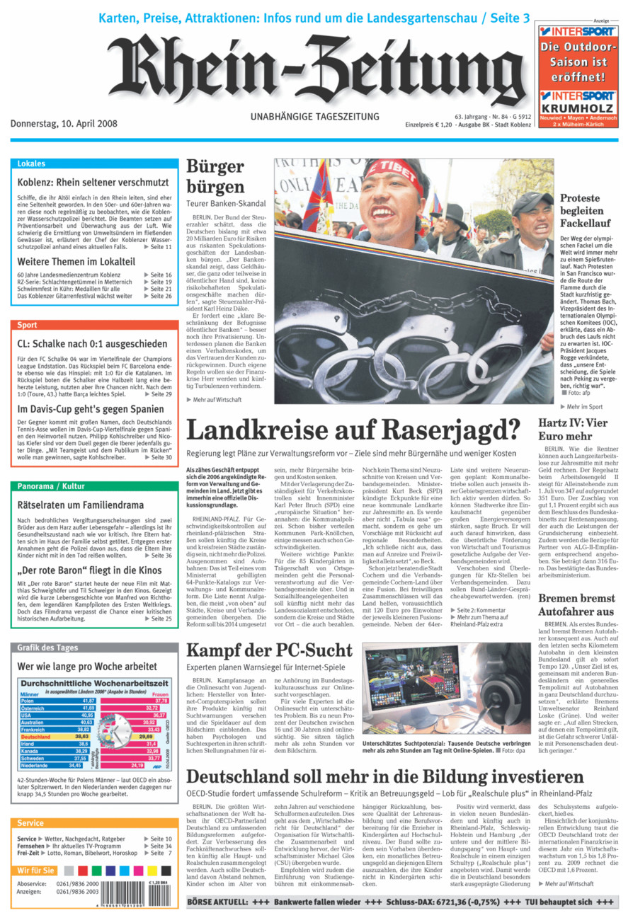 Rhein-Zeitung Koblenz & Region vom Donnerstag, 10.04.2008