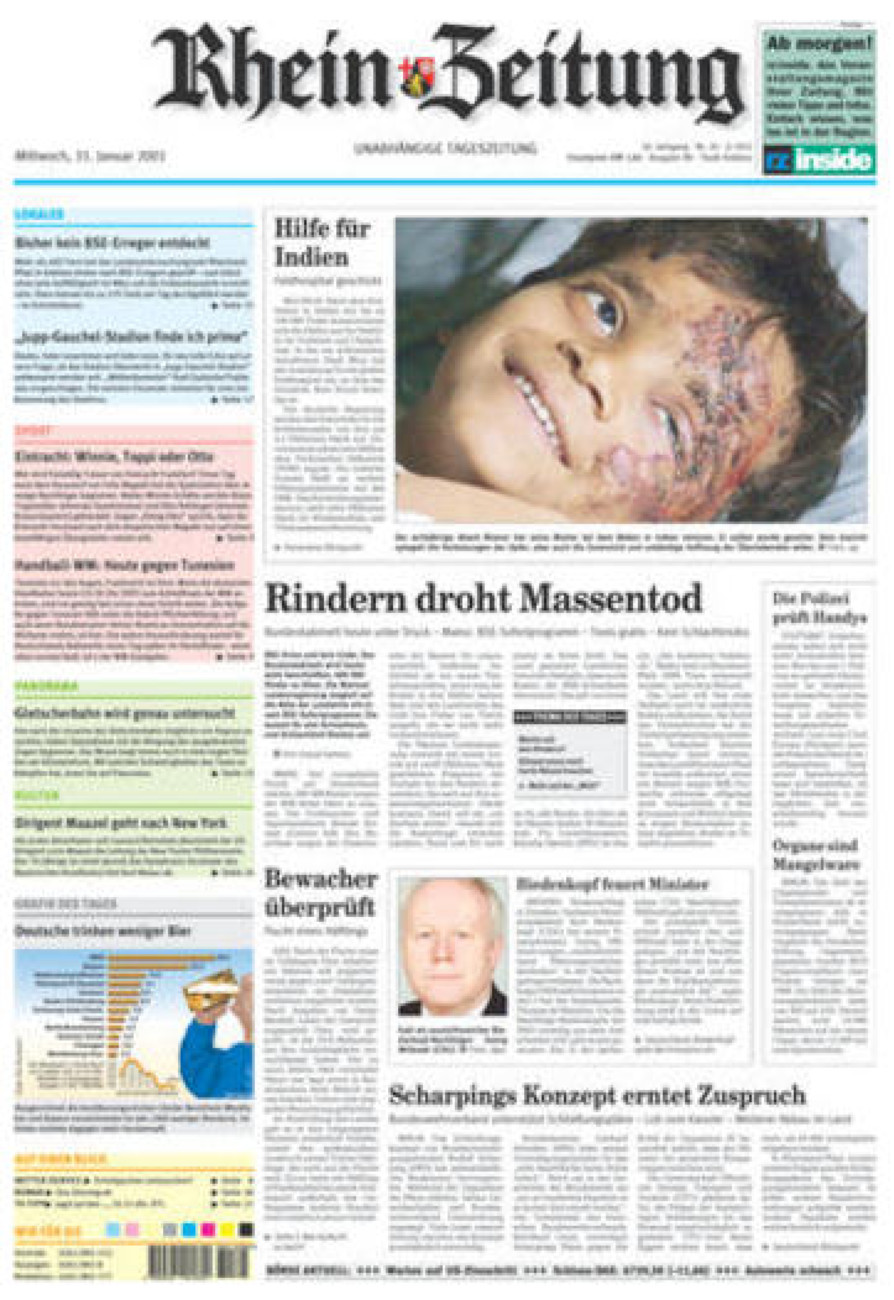 Rhein-Zeitung Koblenz & Region vom Mittwoch, 31.01.2001