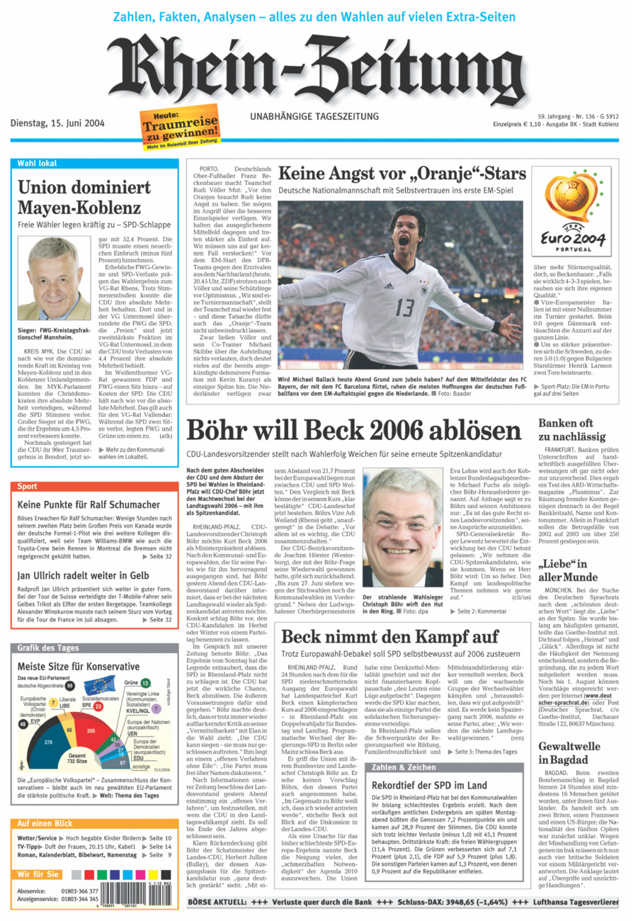 Rhein-Zeitung Koblenz & Region vom Dienstag, 15.06.2004