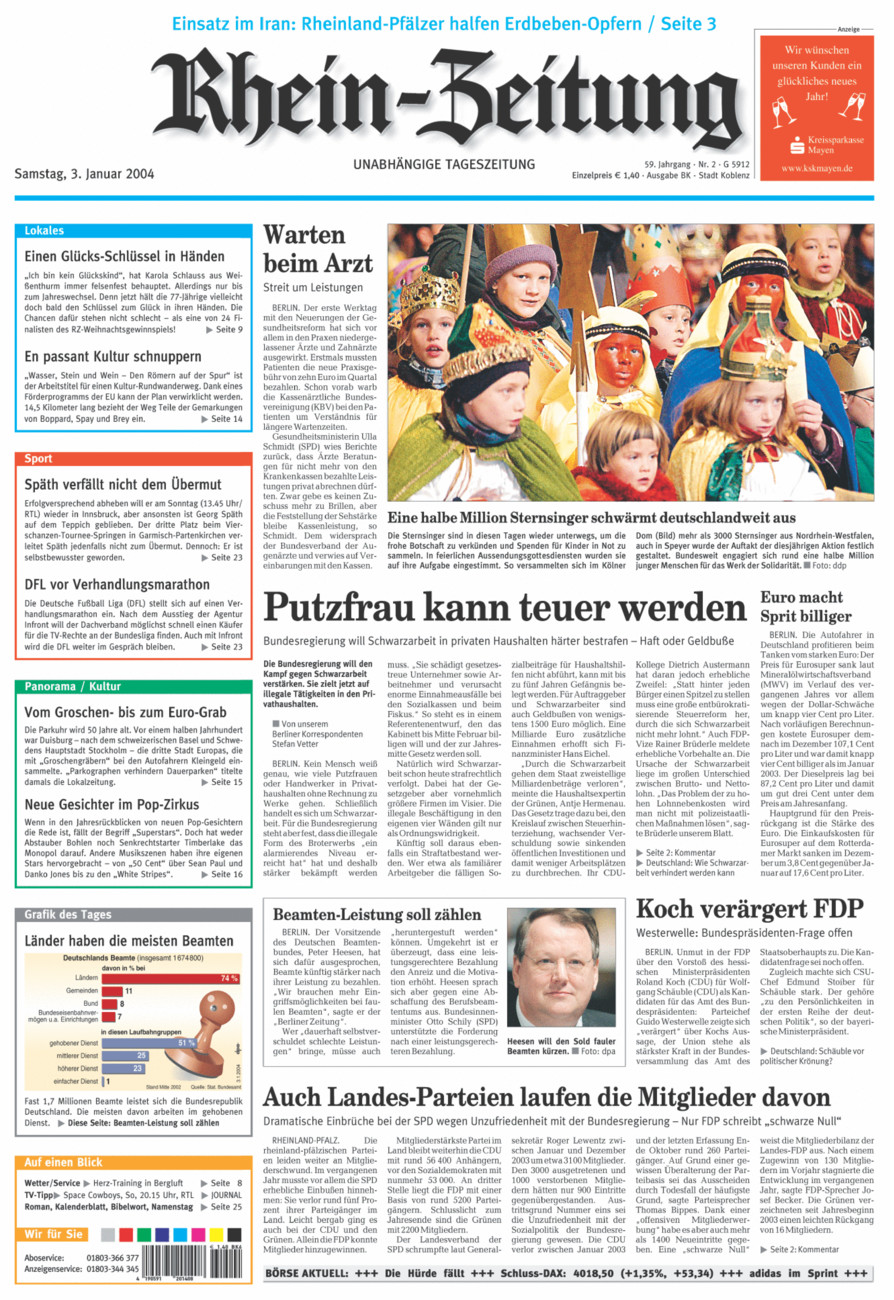 Rhein-Zeitung Koblenz & Region vom Samstag, 03.01.2004