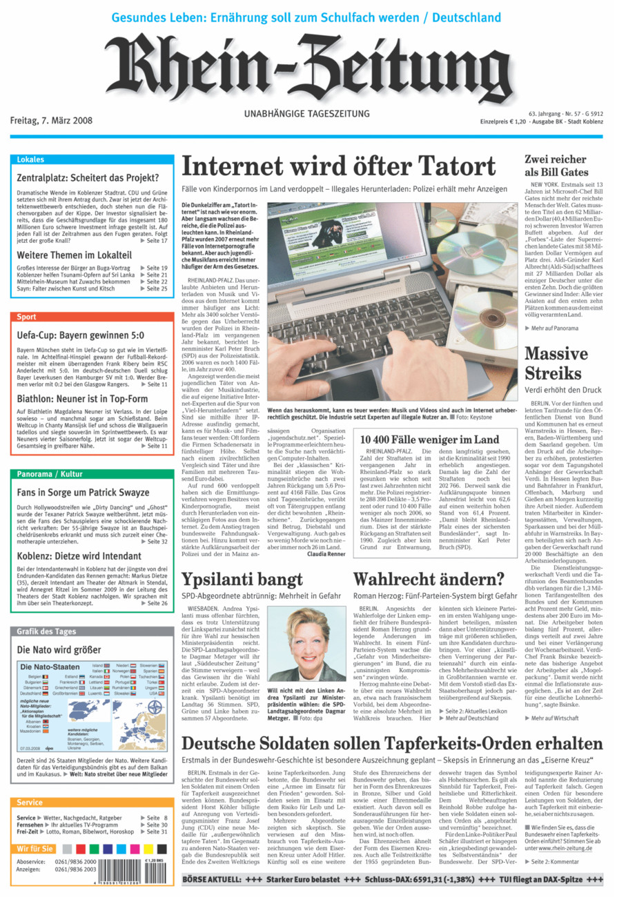 Rhein-Zeitung Koblenz & Region vom Freitag, 07.03.2008