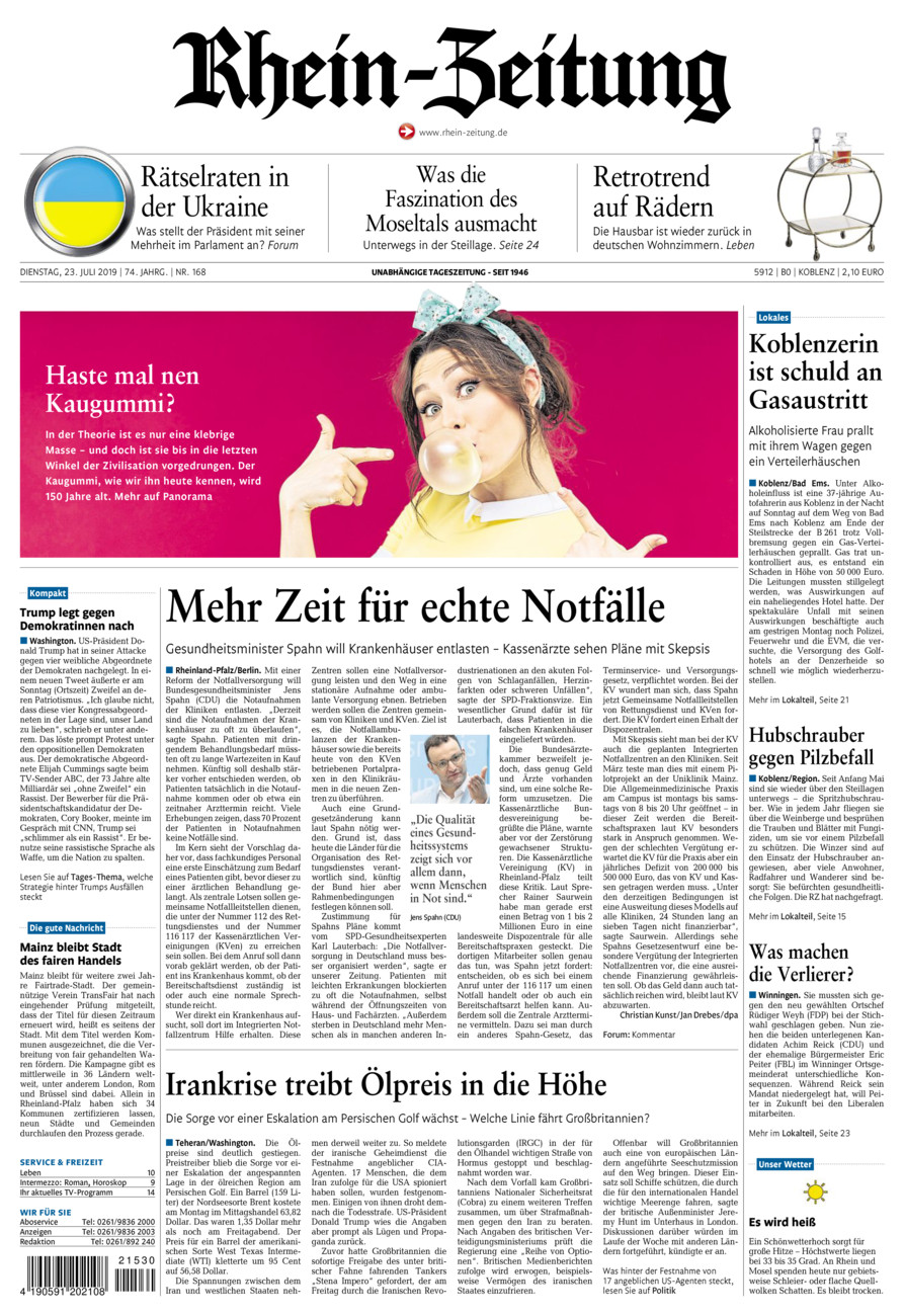 Rhein-Zeitung Koblenz & Region vom Dienstag, 23.07.2019