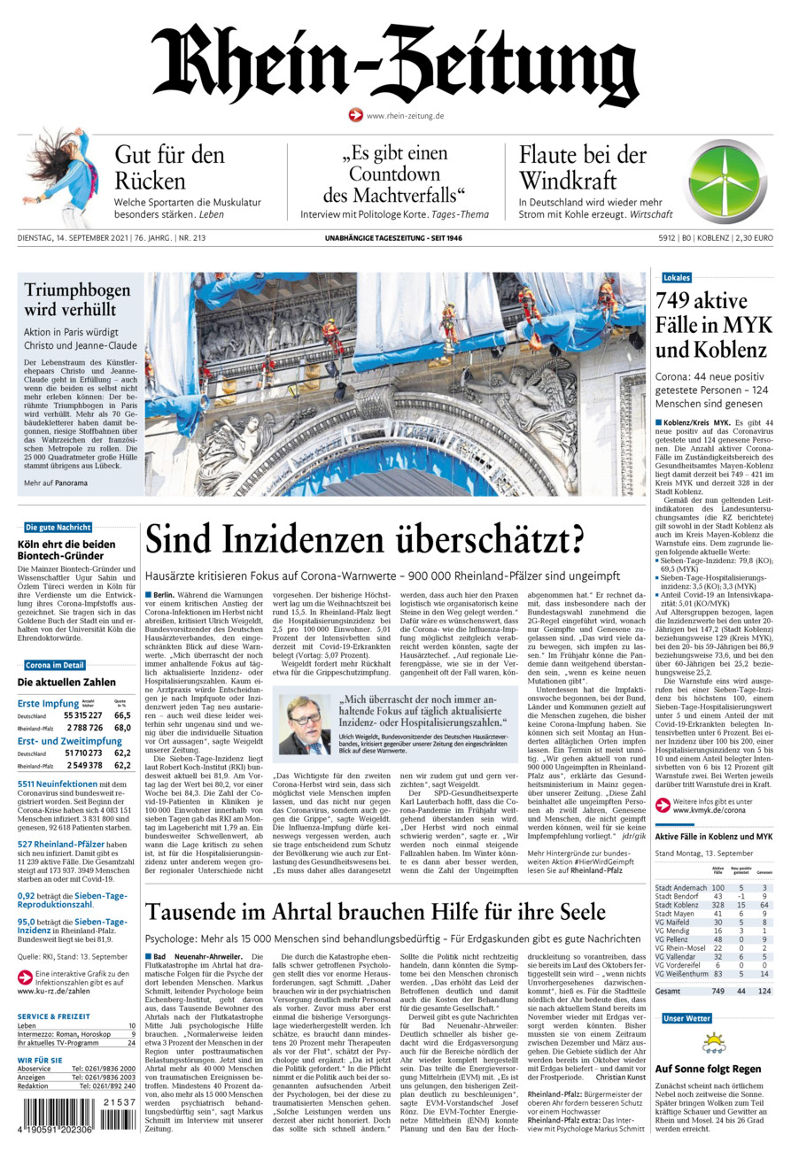 Rhein-Zeitung Koblenz & Region vom Dienstag, 14.09.2021